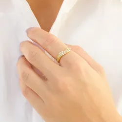 zirkoni sormus kullattu messinki - Eliné