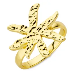 kukka sormus kullattu messinki - Eliné