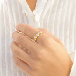 zirkoni sormus kullattu messinki - Eliné