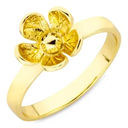 kukka sormus kullattu messinki - Eliné