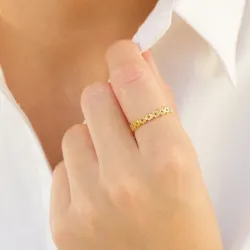 kukka sormus kullattu messinki - Eliné