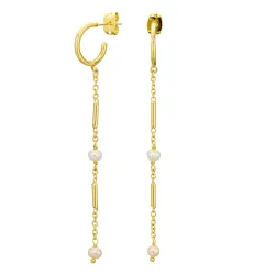 pitkät helmi ketjukorvakorut  kullattu messinki - Eliné