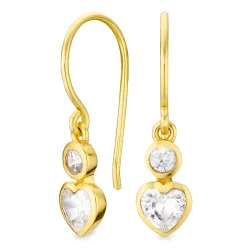 sydän korvarenkaat  kullattu messinki - Eliné