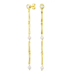 pitkät helmi ketjukorvakorut  kullattu messinki - Eliné