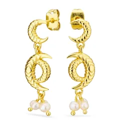 kuu helmi korvarenkaat  kullattu messinki - Eliné