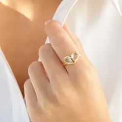 kirkas quartz sormus kullattu messinki - Loom Stones