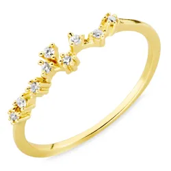 valkoinen zirkoni sormus kullattu messinki - Eliné