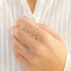 zirkoni sormus kullattu messinki - Bubbly Sparkle