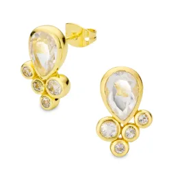 kirkas quartz korvarenkaat  kullattu messinki - Eliné