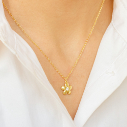 kukka kaulaketju kullattu messinki - Eliné