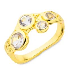 kirkas quartz sormus kullattu messinki - Eliné