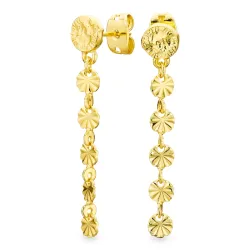 pitkät korvarenkaat  kullattu messinki - Eliné