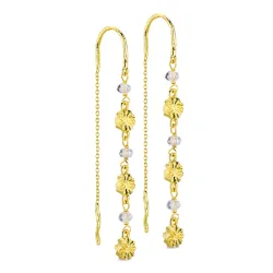 pitkät kirkas quartz ketjukorvakorut  kullattu messinki - Eliné