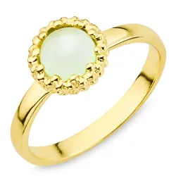 vaaleanvihreä kristalli sormus kullattu messinki - Eliné