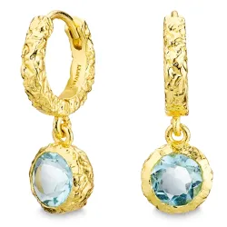 sininen kristalli rengas  kullattu messinki - Eliné