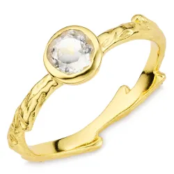 kirkas quartz sormus kullattu messinki - Eliné