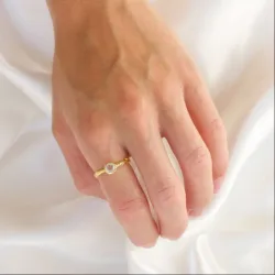 kirkas quartz sormus kullattu messinki - Eliné