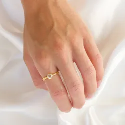 kirkas quartz sormus kullattu messinki - Eliné