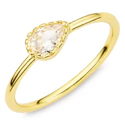 zirkoni sormus kullattu messinki - Eliné