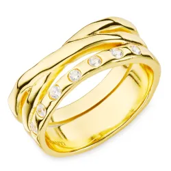 zirkoni sormus kullattu messinki - Eliné