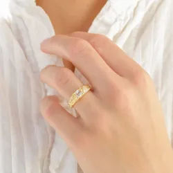 kirkas quartz sormus kullattu messinki - Eliné