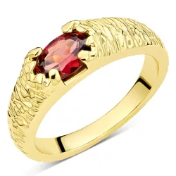 granaatti sormus kullattu messinki - Eliné