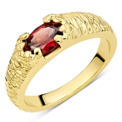 granaatti sormus kullattu messinki - Eliné