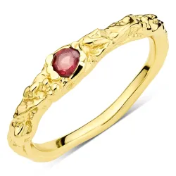 granaatti sormus kullattu messinki - Eliné