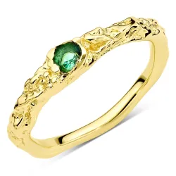 vihreä kristalli sormus kullattu messinki - Eliné