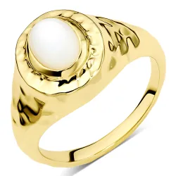 helmiäinen sormus kullattu messinki - Eliné