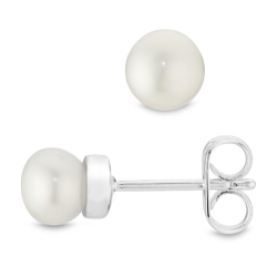 5 mm helmi nappikorvakorut  hopeoitu messinki - Eliné