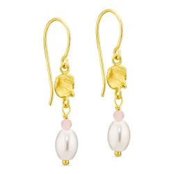 vaaleanpunainen korvarenkaat  kullattu messinki - Eliné