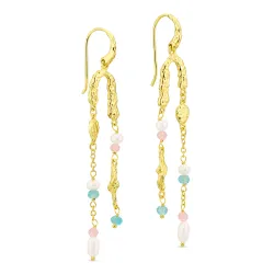 pitkät ketjukorvakorut  kullattu messinki - Eliné