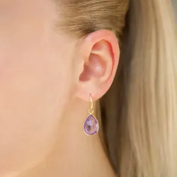 ametisti korvarenkaat  kullattu messinki - Loom Stones