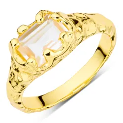 kirkas quartz sormus kullattu messinki - Eliné