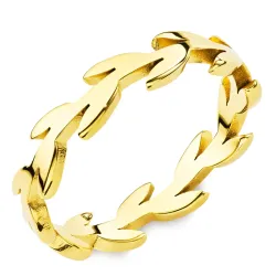 vedenkestävät lehti sormus kullattu teräs - OCEANA