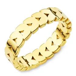 vedenkestävät lehti sormus kullattu teräs - OCEANA