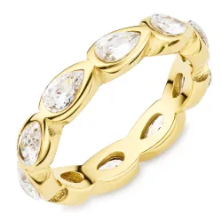 vedenkestävät zirkoni sormus kullattu teräs - OCEANA