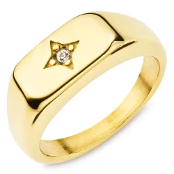 vedenkestävät tähti sormus kullattu teräs - OCEANA