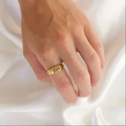 vedenkestävät tähti sormus kullattu teräs - OCEANA