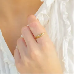 vedenkestävät tähti sormus kullattu teräs - OCEANA