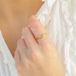 vedenkestävät tähti sormus kullattu teräs - OCEANA