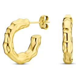 vedenkestävät rengaskorvakorut  kullattu teräs - OCEANA