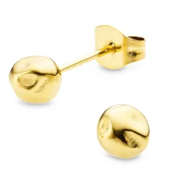 5 mm vedenkestävät nappikorvakorut  kullattu teräs - OCEANA