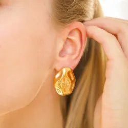 vedenkestävät korvarenkaat  kullattu teräs - OCEANA