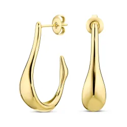 vedenkestävät rengaskorvakorut  kullattu teräs - OCEANA