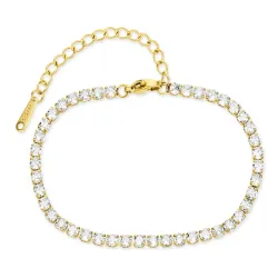 vedenkestävät tennisrannekoru kullattu teräs - OCEANA