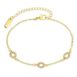 vedenkestävät zirkoni rannekoru kullattu teräs - OCEANA