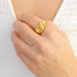 vedenkestävät sormus kullattu teräs - OCEANA