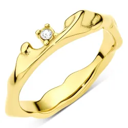 vedenkestävät zirkoni sormus kullattu teräs - OCEANA